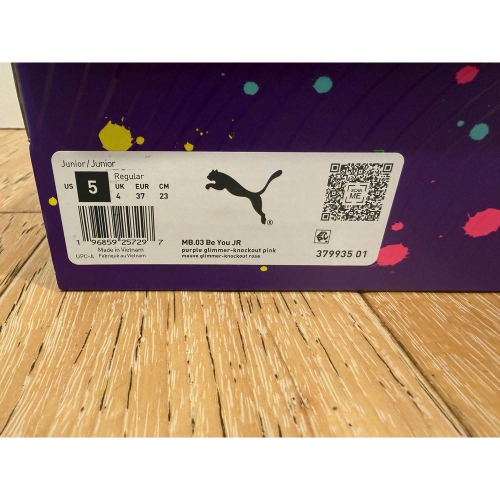 PUMA Boys MB.03 Be You Basketball Shoes Psychedelic Neon Rare Size 5Y - Picture 4 of 9